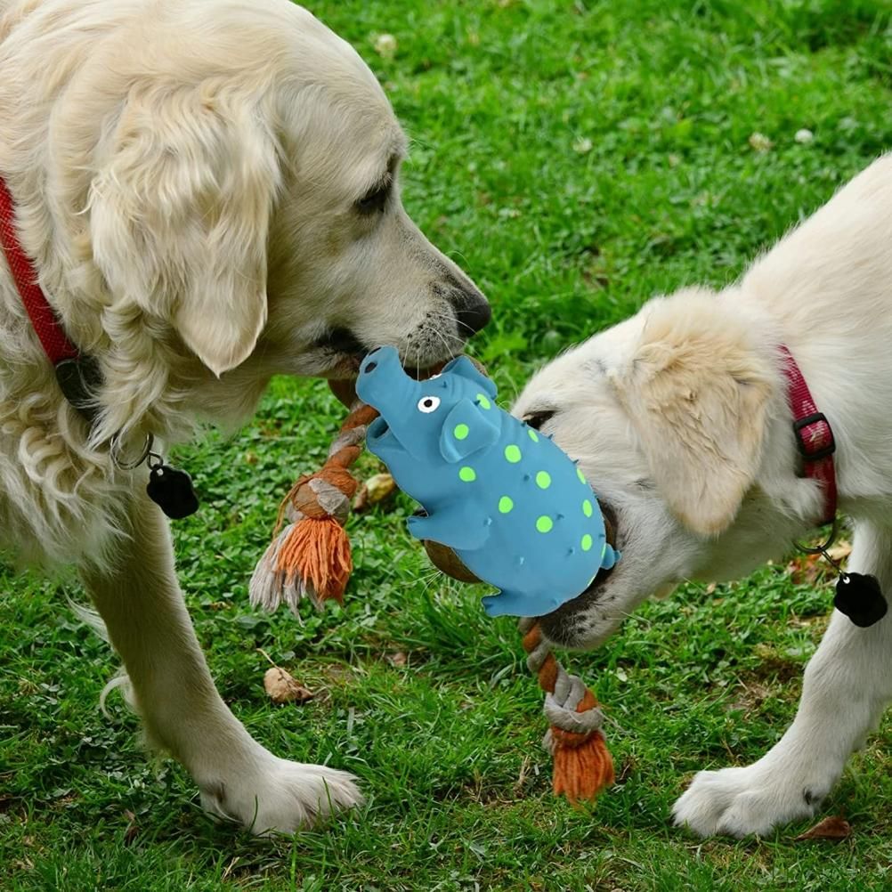 Pig Squeaky Dog Toy Interactive Dog Chew Toy Rubber Pig Dog Toy for Small Medium Large Dogs - view 5
