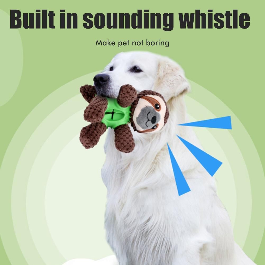 Plush Dog Toys Interactive Dog Puzzle Toys Cute Sloth Teething Chew Squeaky Dog Toys for Small Medium Large Dogs - view 2