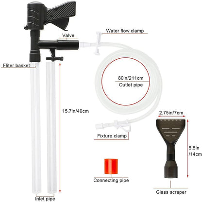 5 in 1 Aquarium Vacuum Gravel Cleaner Fish Tank Cleaning Tools Gravel Vacuum for Aquarium - view 2