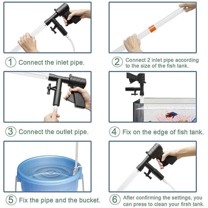 5 in 1 Aquarium Vacuum Gravel Cleaner Fish Tank Cleaning Tools Gravel Vacuum for Aquarium - view 4