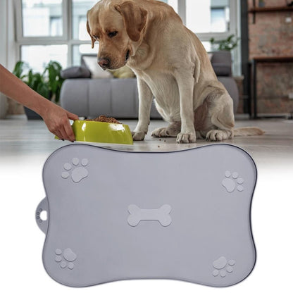 Pet Placemat for Dog and Cat Waterproof Silicone Pet Feeding Pad Non Slip Rollable Mat for Prevent Food and Water Overflow - view 3