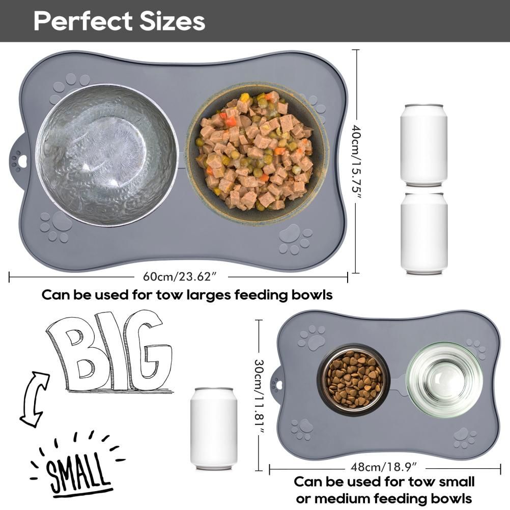 Pet Placemat for Dog and Cat Waterproof Silicone Pet Feeding Pad Non Slip Rollable Mat for Prevent Food and Water Overflow - view 4
