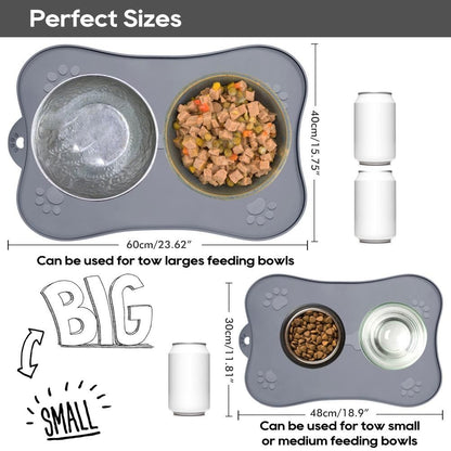 Pet Placemat for Dog and Cat Waterproof Silicone Pet Feeding Pad Non Slip Rollable Mat for Prevent Food and Water Overflow - view 4