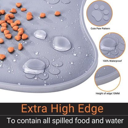 Pet Placemat for Dog and Cat Waterproof Silicone Pet Feeding Pad Non Slip Rollable Mat for Prevent Food and Water Overflow - view 5
