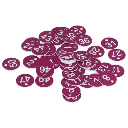 50Pcs Numbered Label Round Simple Beautiful Beehive Tag Breeding Supplies for Beekeeping Animal Husbandry Numbers 1 to 50 Purple - view 4