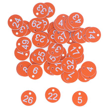 50Pcs Numbered Label Round Simple Beautiful Beehive Tag Breeding Supplies for Beekeeping Animal Husbandry Numbers 1 to 50 Orange