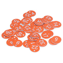 50Pcs Numbered Label Round Simple Beautiful Beehive Tag Breeding Supplies for Beekeeping Animal Husbandry Numbers 1 to 50 Orange - view 2