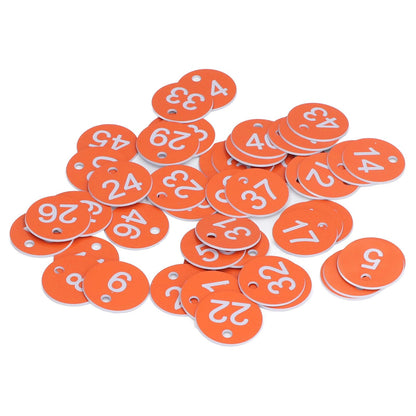 50Pcs Numbered Label Round Simple Beautiful Beehive Tag Breeding Supplies for Beekeeping Animal Husbandry Numbers 1 to 50 Orange - view 2