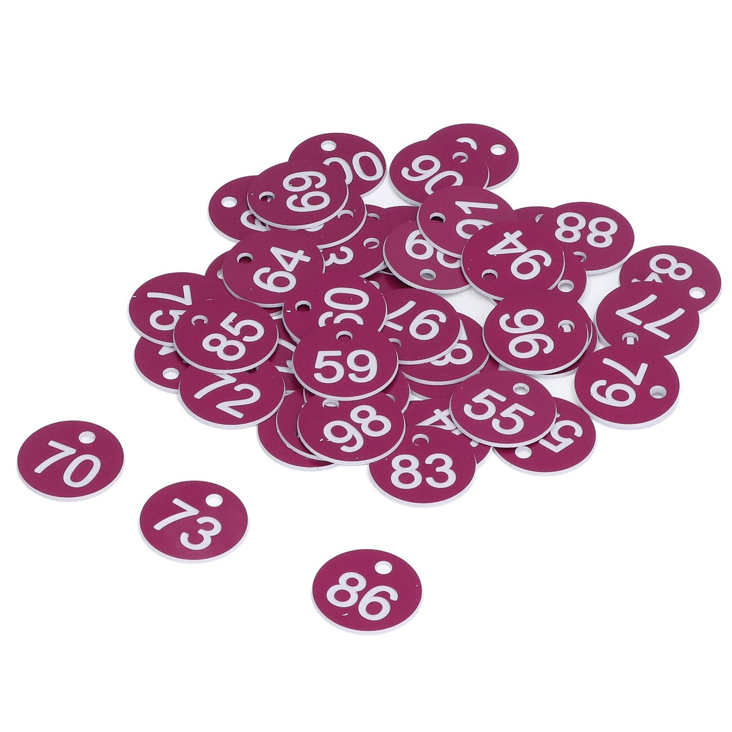 50Pcs Numbered Label Round Simple Beautiful Beehive Tag Breeding Supplies for Beekeeping Animal Husbandry Numbers 51 to 100 Purple - view 3