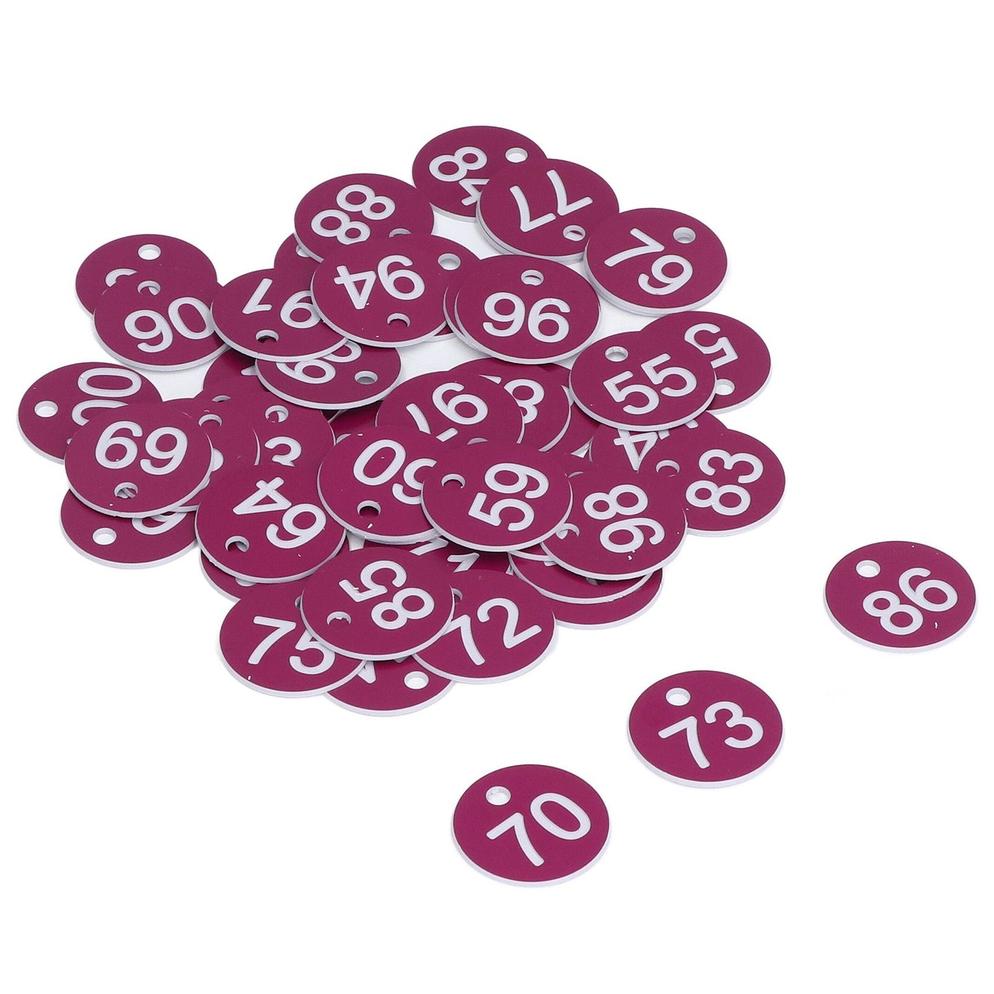 50Pcs Numbered Label Round Simple Beautiful Beehive Tag Breeding Supplies for Beekeeping Animal Husbandry Numbers 51 to 100 Purple - view 7