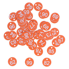 50Pcs Numbered Label Round Simple Beautiful Beehive Tag Breeding Supplies for Beekeeping Animal Husbandry Numbers 51 to 100 Orange