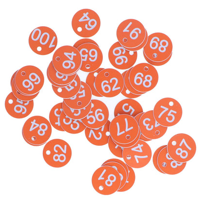 50Pcs Numbered Label Round Simple Beautiful Beehive Tag Breeding Supplies for Beekeeping Animal Husbandry Numbers 51 to 100 Orange - view 4