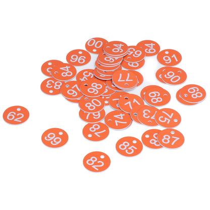 50Pcs Numbered Label Round Simple Beautiful Beehive Tag Breeding Supplies for Beekeeping Animal Husbandry Numbers 51 to 100 Orange - view 8