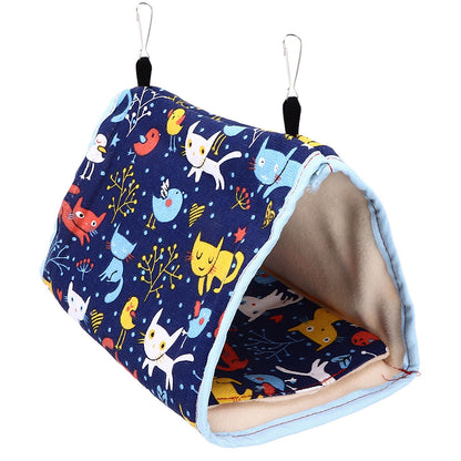 Warm Bird Nest Soft Thickened Foldable Bird Hanging Bed Toy with Hook for Parrots Parakeets - view 2