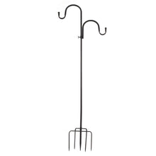 Shepherd's Hook Detachable Bird Feeder Hanger Iron 2 Hooks 5 Prong Bases Courtyard Accessories