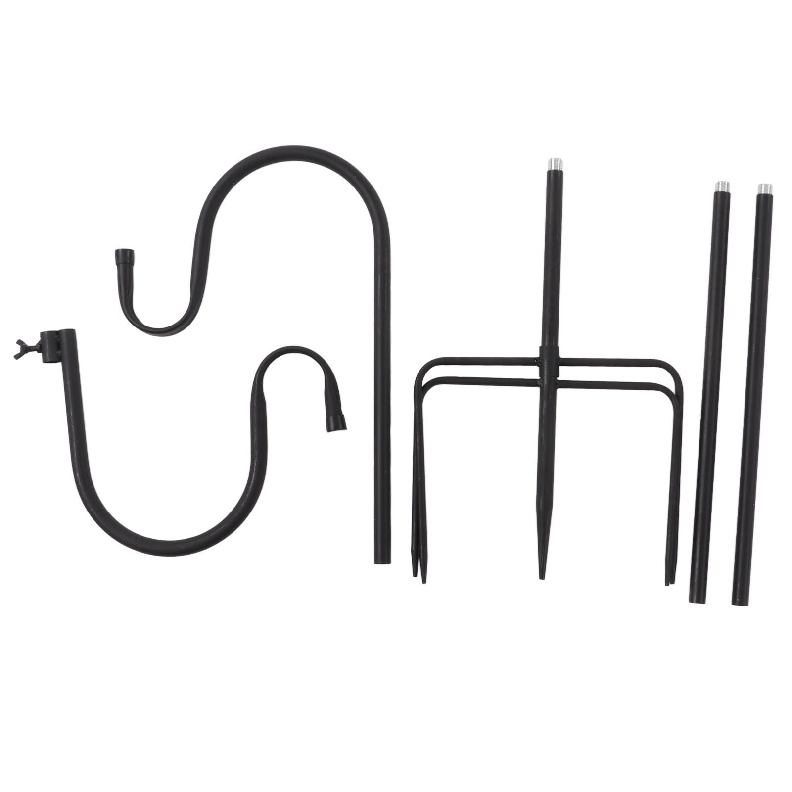 Shepherd's Hook Detachable Bird Feeder Hanger Iron 2 Hooks 5 Prong Bases Courtyard Accessories - view 2