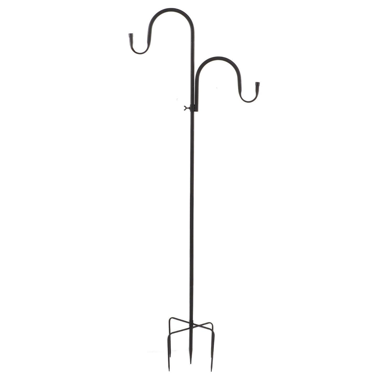 Shepherd's Hook Detachable Bird Feeder Hanger Iron 2 Hooks 5 Prong Bases Courtyard Accessories - view 3
