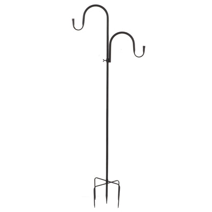 Shepherd's Hook Detachable Bird Feeder Hanger Iron 2 Hooks 5 Prong Bases Courtyard Accessories - view 3