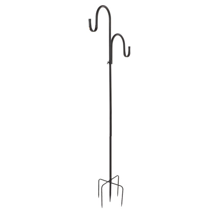 Shepherd's Hook Detachable Bird Feeder Hanger Iron 2 Hooks 5 Prong Bases Courtyard Accessories - view 5