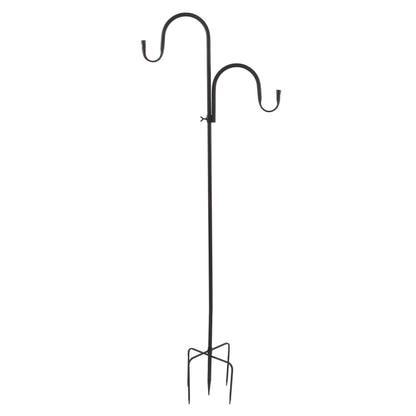 Shepherd's Hook Detachable Bird Feeder Hanger Iron 2 Hooks 5 Prong Bases Courtyard Accessories - view 7