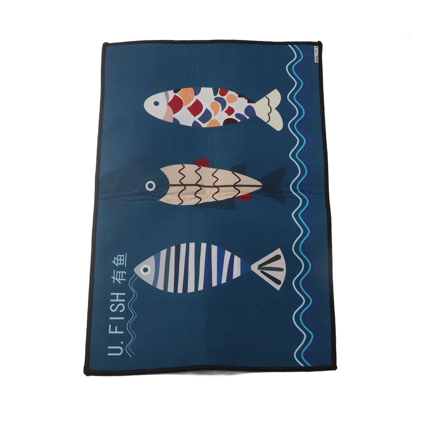 Floor Mat Prevent Slip Wearable Comfortable Cute Pattern Kitchen Pad for Living Room Bathroom Doorway Fish 40x60cm / 15.8x23.6in - view 3