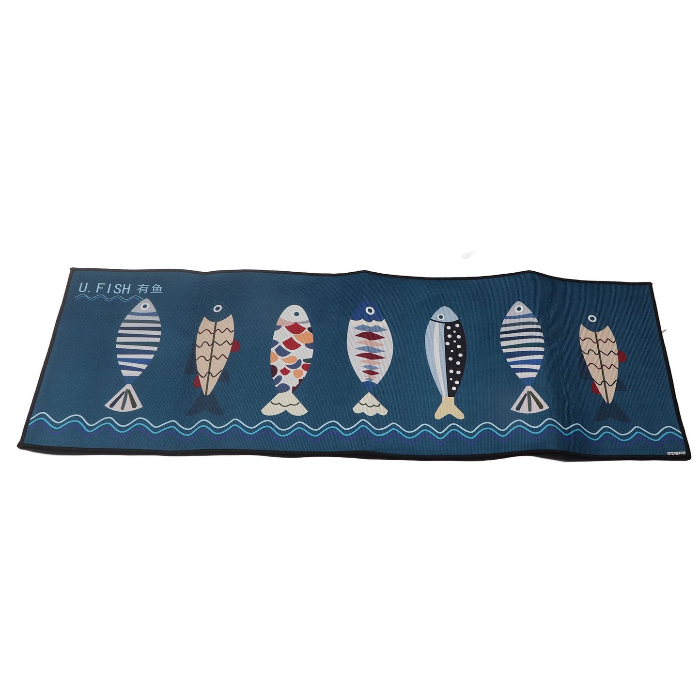 Floor Mat Prevent Slip Wearable Comfortable Cute Pattern Kitchen Pad for Living Room Bathroom Doorway Fish 40x120cm / 15.8x47.2in