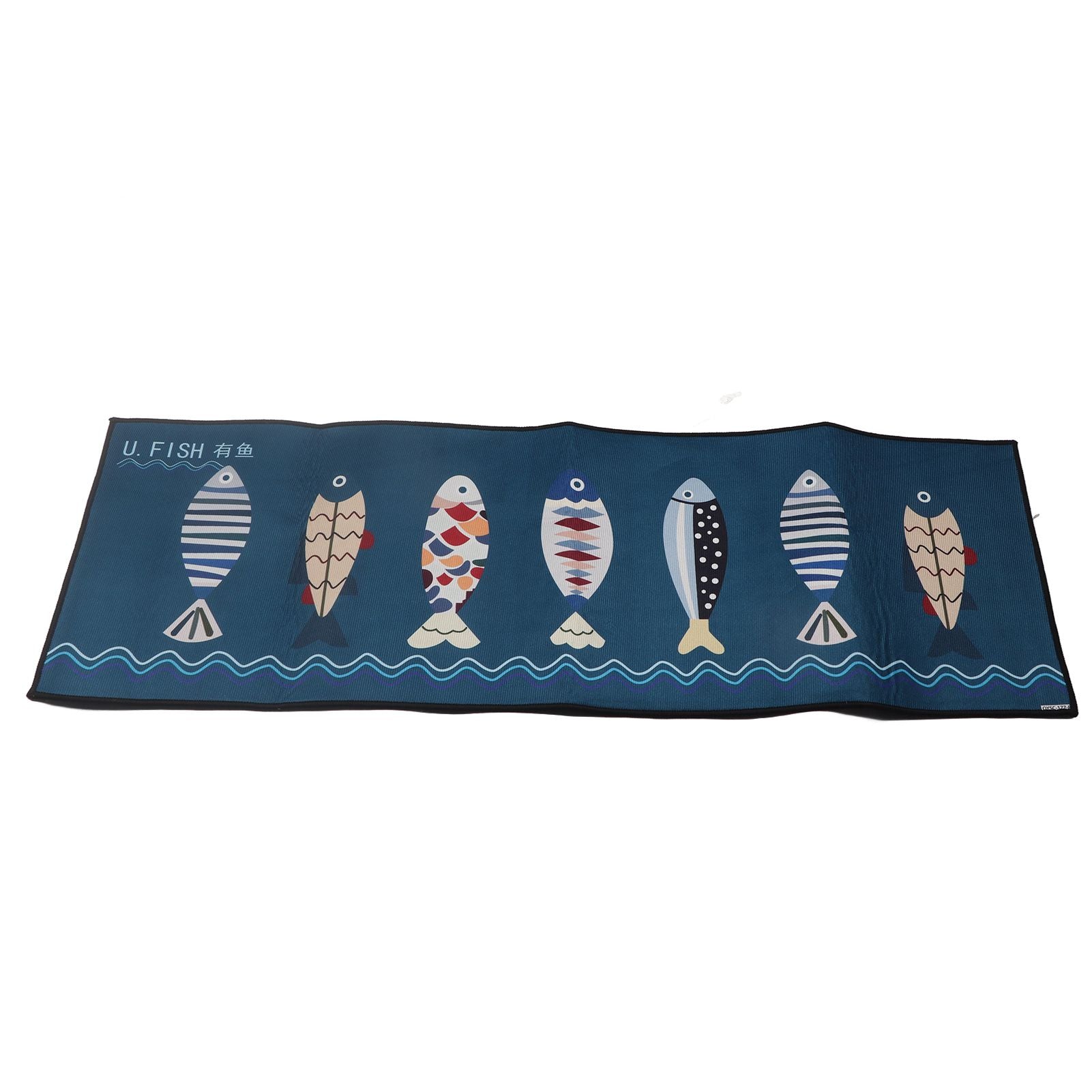Floor Mat Prevent Slip Wearable Comfortable Cute Pattern Kitchen Pad for Living Room Bathroom Doorway Fish 40x120cm / 15.8x47.2in