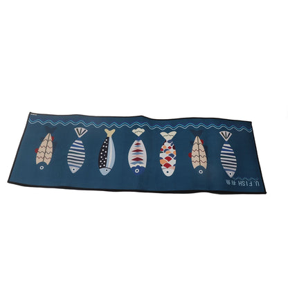 Floor Mat Prevent Slip Wearable Comfortable Cute Pattern Kitchen Pad for Living Room Bathroom Doorway Fish 40x120cm / 15.8x47.2in - view 4