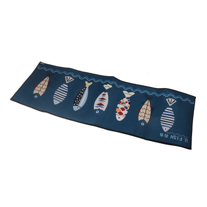 Floor Mat Prevent Slip Wearable Comfortable Cute Pattern Kitchen Pad for Living Room Bathroom Doorway Fish 40x120cm / 15.8x47.2in - view 9