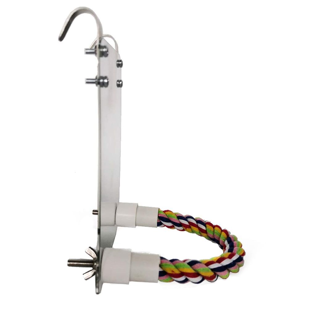 Bird Mirror Toy with Rope Mirror Perch Parrot Bite Toy Parrot Claw Perches Bird Cage Chew Toy - view 4