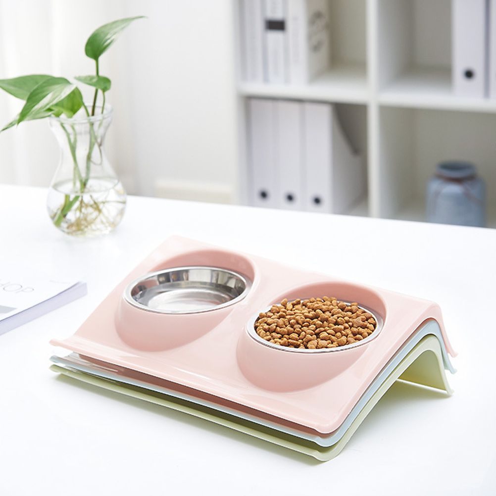 Double Bowls for Dog Stainless Steel Pet Bowl Splashproof Feeding Bowl for Pet - view 9
