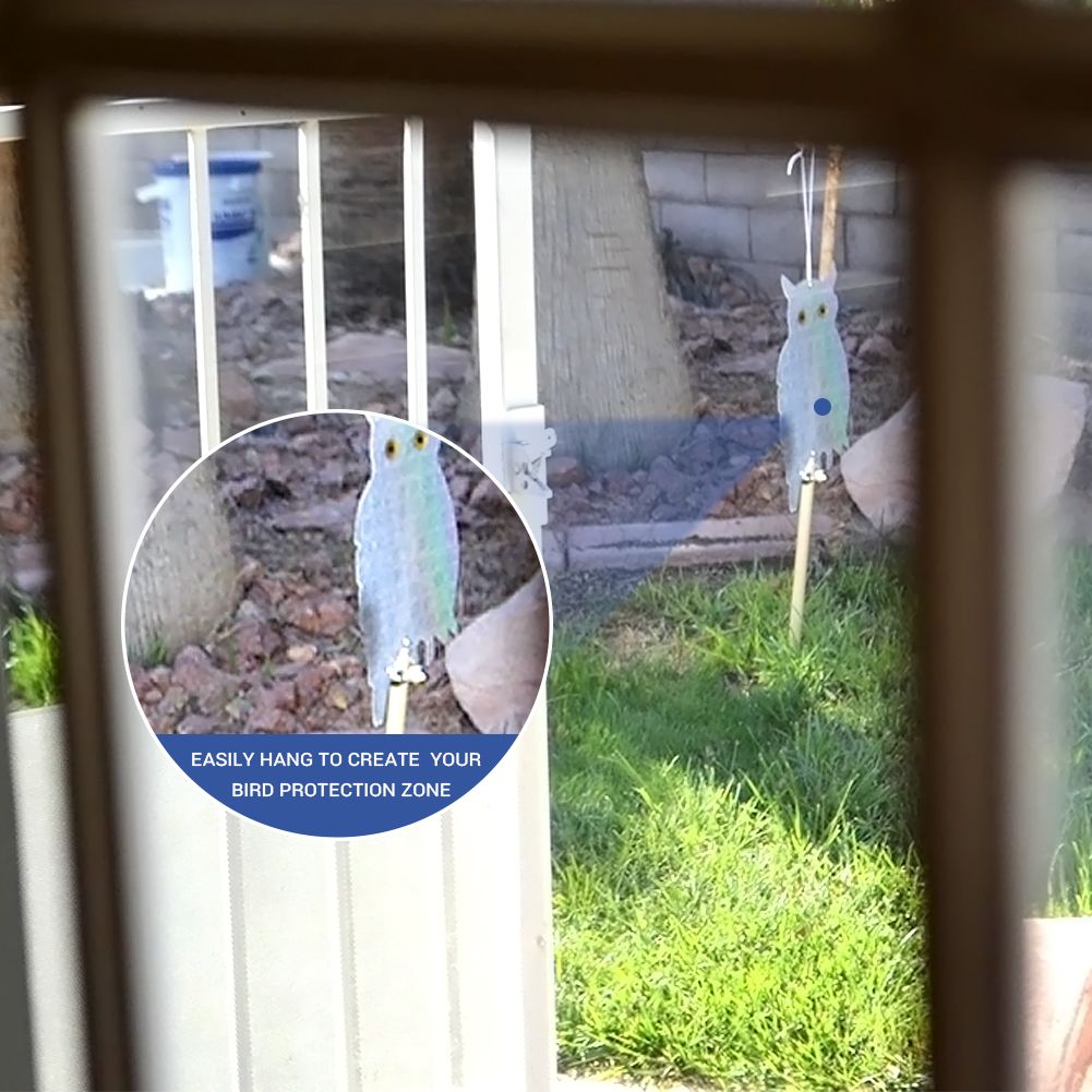 Owl Bird Repellent Control Scare Device Holographic Reflective Fake Owl Scares Bird Repellent Garden Supplies - view 2