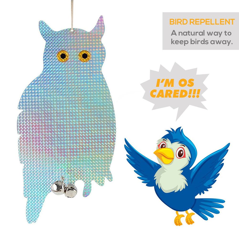 Owl Bird Repellent Control Scare Device Holographic Reflective Fake Owl Scares Bird Repellent Garden Supplies - view 5