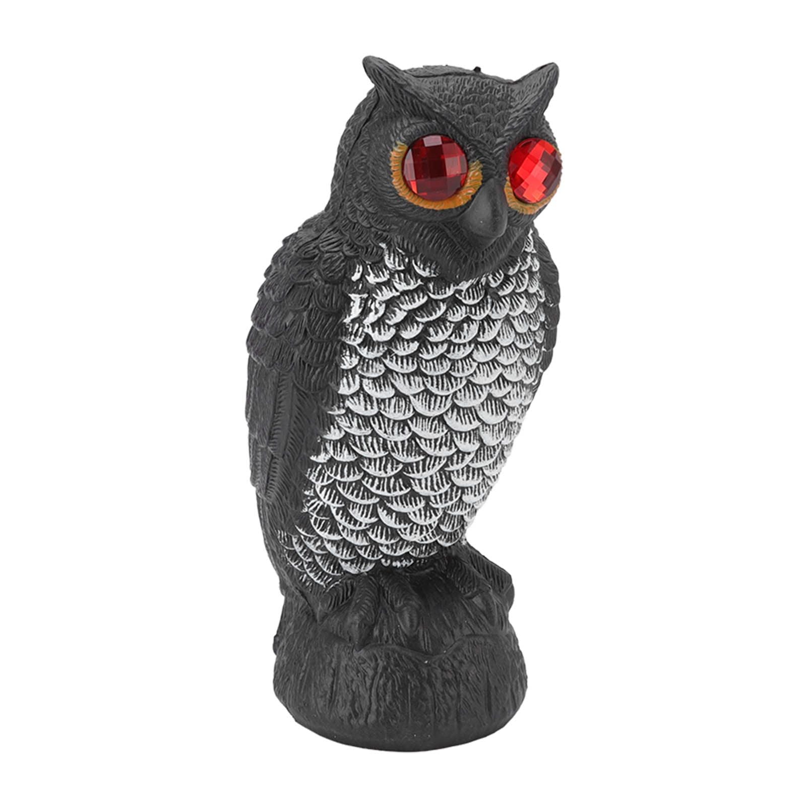 Owl Bird Deterrent Garden Plastic Red Eyes Owls to Keep Birds Away Fine Details Wear Resistant Owls to Keep Birds Away Cartoon Flaky Small Owl - view 3