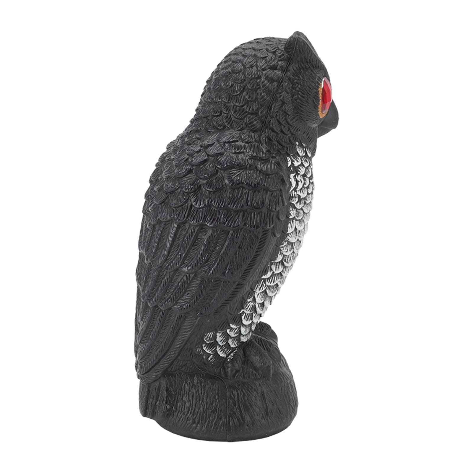 Owl Bird Deterrent Garden Plastic Red Eyes Owls to Keep Birds Away Fine Details Wear Resistant Owls to Keep Birds Away Cartoon Flaky Small Owl - view 4