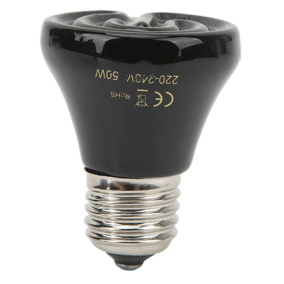 Ceramic Reptile Heat Lamp Bulb Mini Infrared Heat Ceramic Amphibian Heating Lamp for Lizards Reptiles 220V‑240V 50W Black - view 4