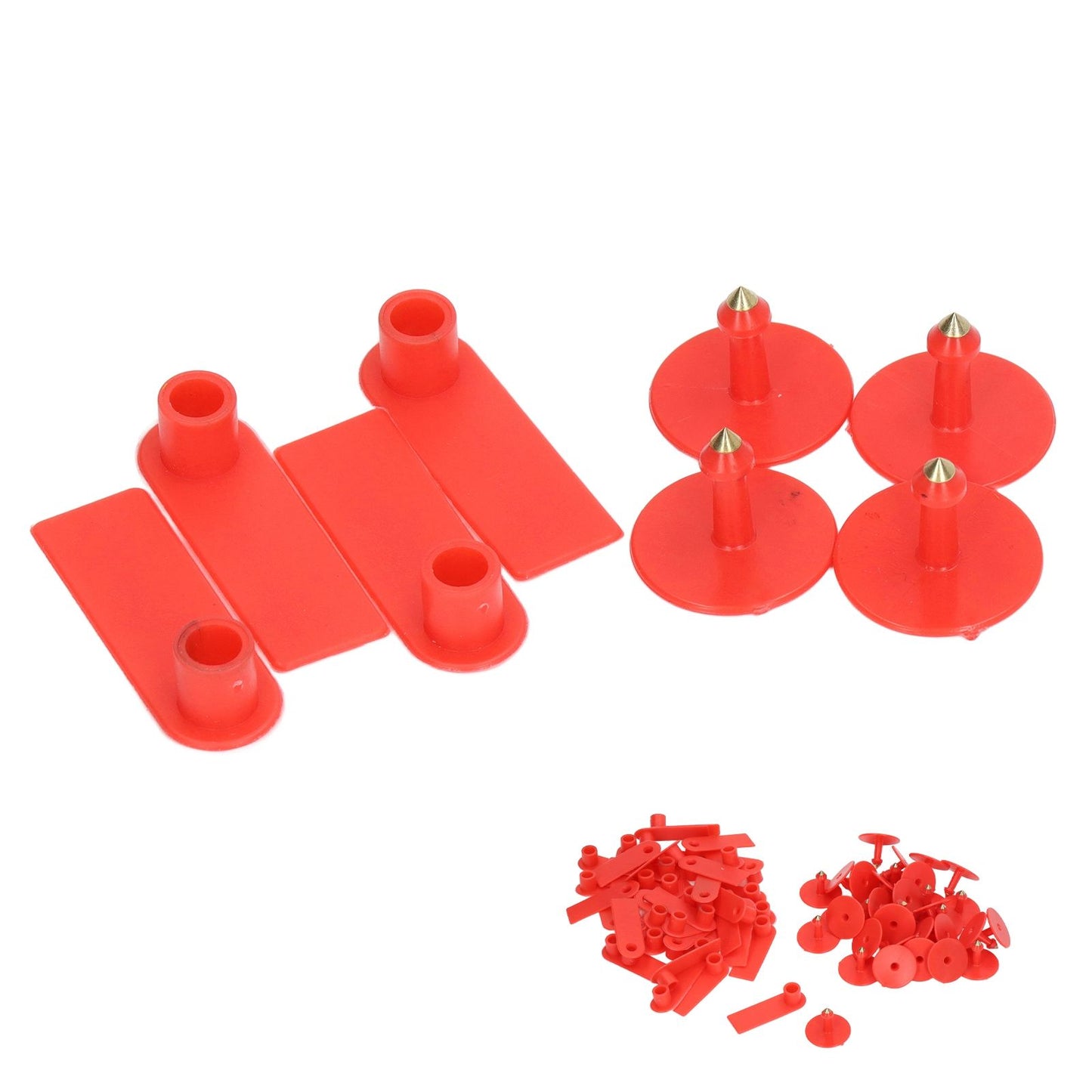 Blank Livestock Ear Tag Handwritable Prevent Shedding Animal Ear Label for Pig Cattle Sheep Red 100 Set - view 4