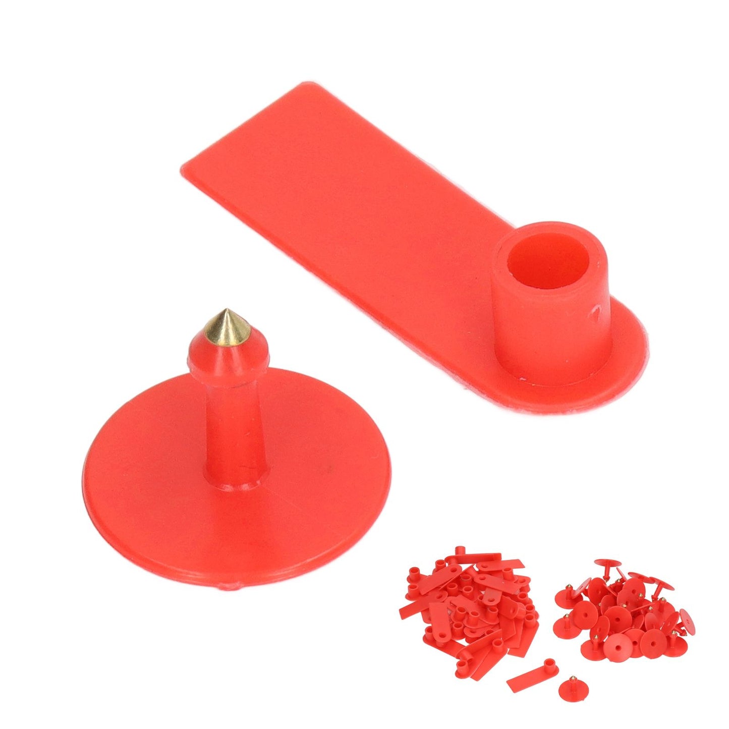 Blank Livestock Ear Tag Handwritable Prevent Shedding Animal Ear Label for Pig Cattle Sheep Red 100 Set - view 7