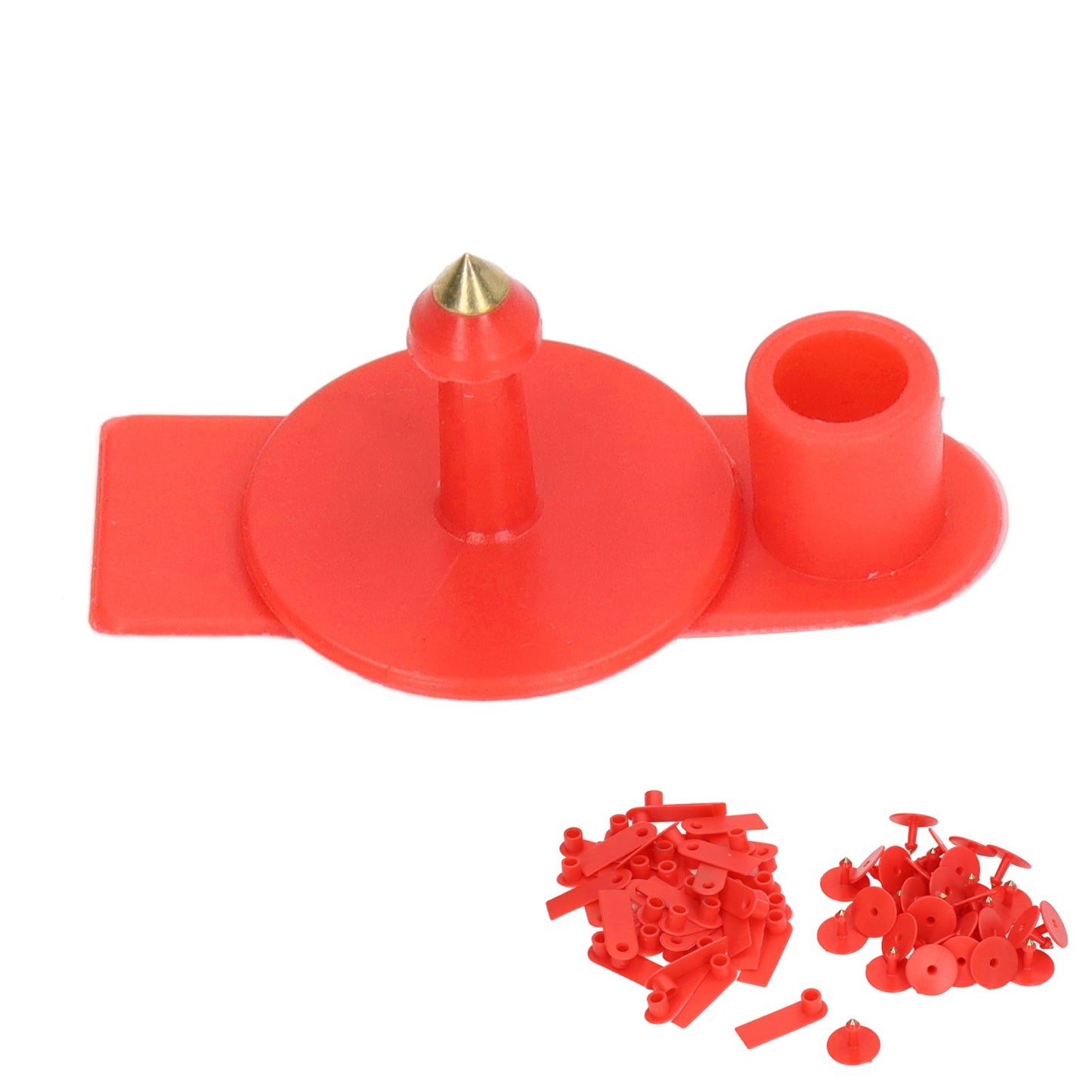 Blank Livestock Ear Tag Handwritable Prevent Shedding Animal Ear Label for Pig Cattle Sheep Red 100 Set - view 8