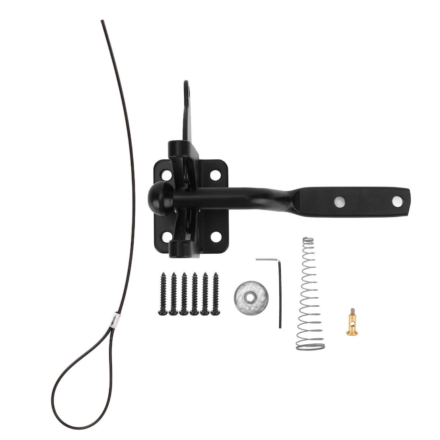 Fence Latch Carbon Steel with Spring Gate Latch Safety Latch for Indoor Window Doors Pet Fences - view 5
