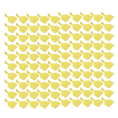 100pcs Blank Livestock Ear Tag Thickened TPU Reusable Animal Ear Label for Dairy Cattle Beef Cattle Yaks Horses Camels Yellow