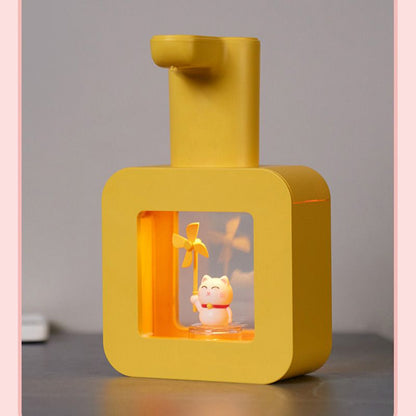Touchless Automatic Sensor Soap Dispenser Cartoon Pet Waterproof Smart Foam Soap Dispenser Yellow Fortune Cat - view 3