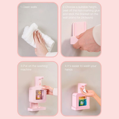 Touchless Automatic Sensor Soap Dispenser Cartoon Pet Waterproof Smart Foam Soap Dispenser Yellow Fortune Cat - view 4