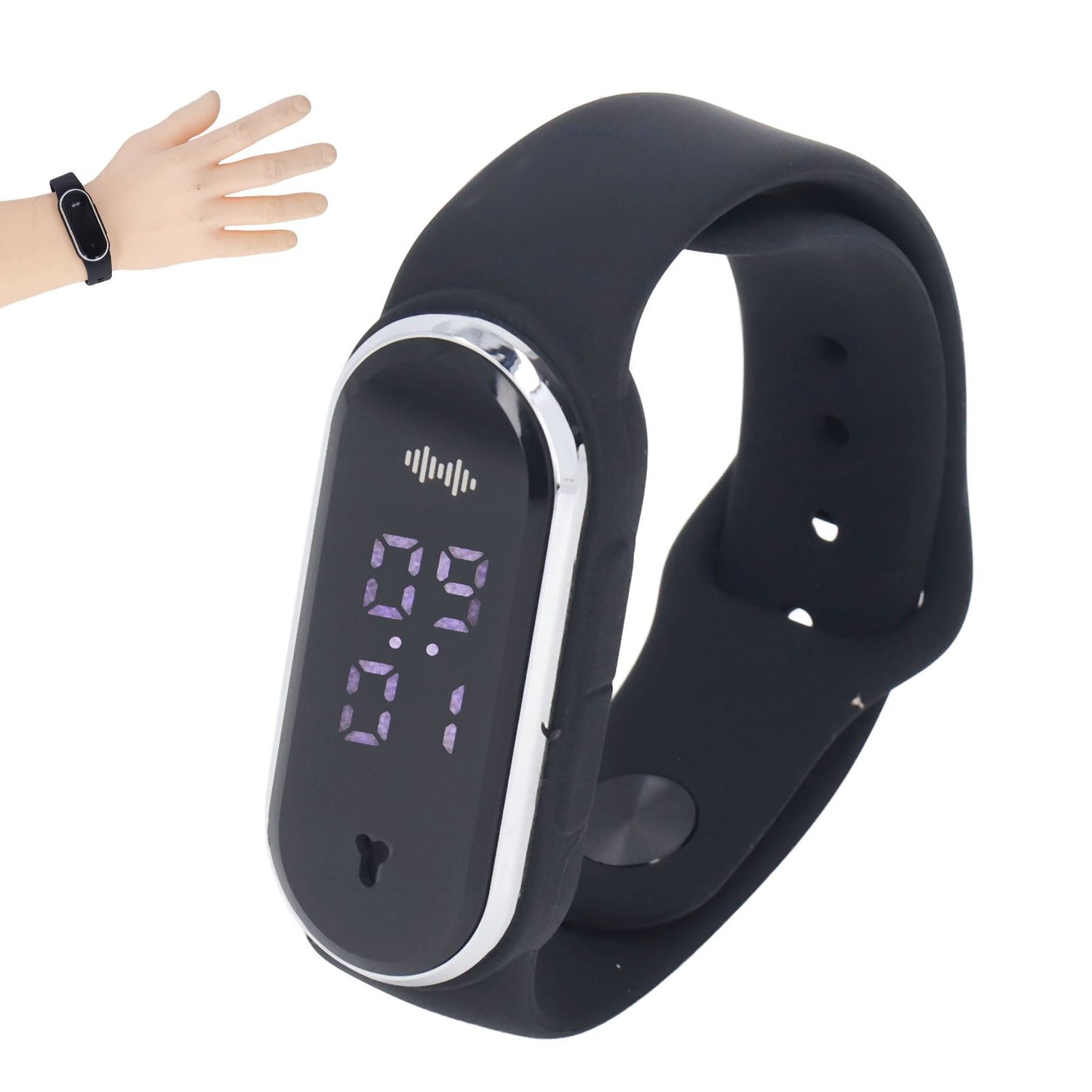 Anti Mosquito Bracelet Watch Silica Gel USB Rechargeable Ultrasonic Mosquito Repellent Bracelet for Outdoor Black - view 10