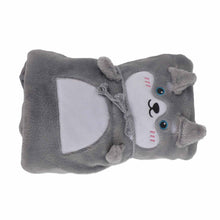 Flannel Blanket Cute Animal Shape Soft Skin Friendly Portable Nap Blanket for Sofa Bed Office Dormitory Husky 80x100cm / 31.5x39.4in - view 2
