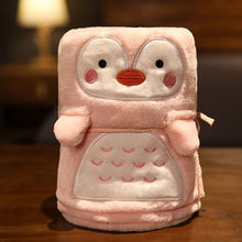 Flannel Blanket Cute Animal Shape Soft Skin Friendly Portable Nap Blanket for Sofa Bed Office Dormitory Pink Penguin 80x100cm / 31.5x39.4in - view 2