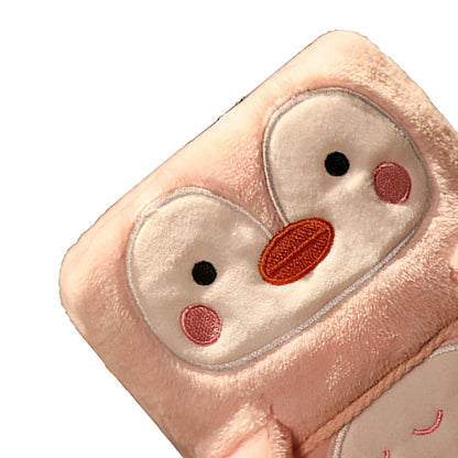 Flannel Blanket Cute Animal Shape Soft Skin Friendly Portable Nap Blanket for Sofa Bed Office Dormitory Pink Penguin 80x100cm / 31.5x39.4in - view 3