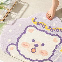 Cute Bathroom Mat Minimalist Water Absorption Skid Resistant Bath Quick Dry Floor Mat for Home Light Up Bear 50X80cm / 19.7x31.5in - view 2