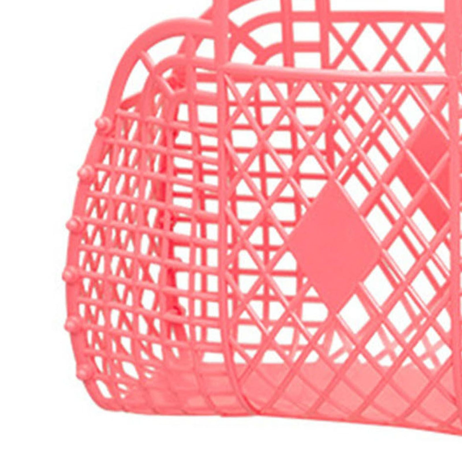 Hollow Storage Basket Plastic Reusable Portable Foldable Bag for Beach Home Bedside Shopping Toys Clothes Red 250x110x220mm/9.84x4.33x8.66in - view 4
