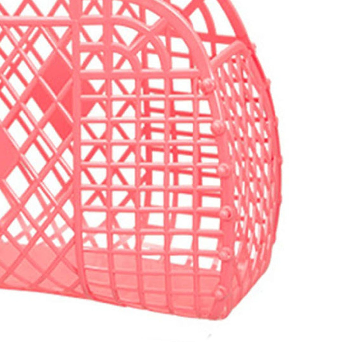 Hollow Storage Basket Plastic Reusable Portable Foldable Bag for Beach Home Bedside Shopping Toys Clothes Red 250x110x220mm/9.84x4.33x8.66in - view 5